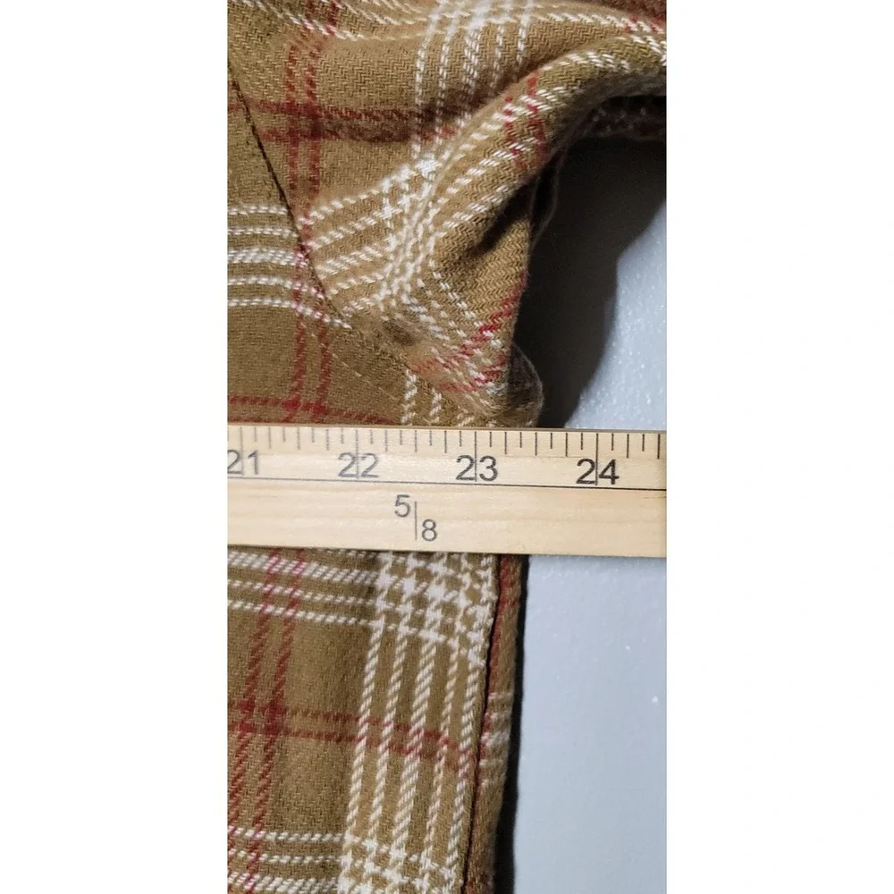 Wolverine Mens Large Button Down Shirt  Brown Plaid Long Sleeve Cotton‎ Flannel